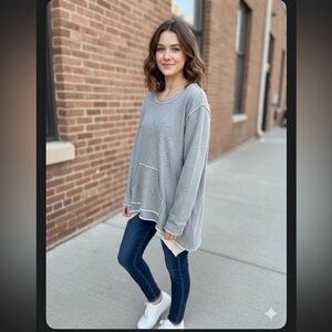 Free People Beach Backless Sweatshirt